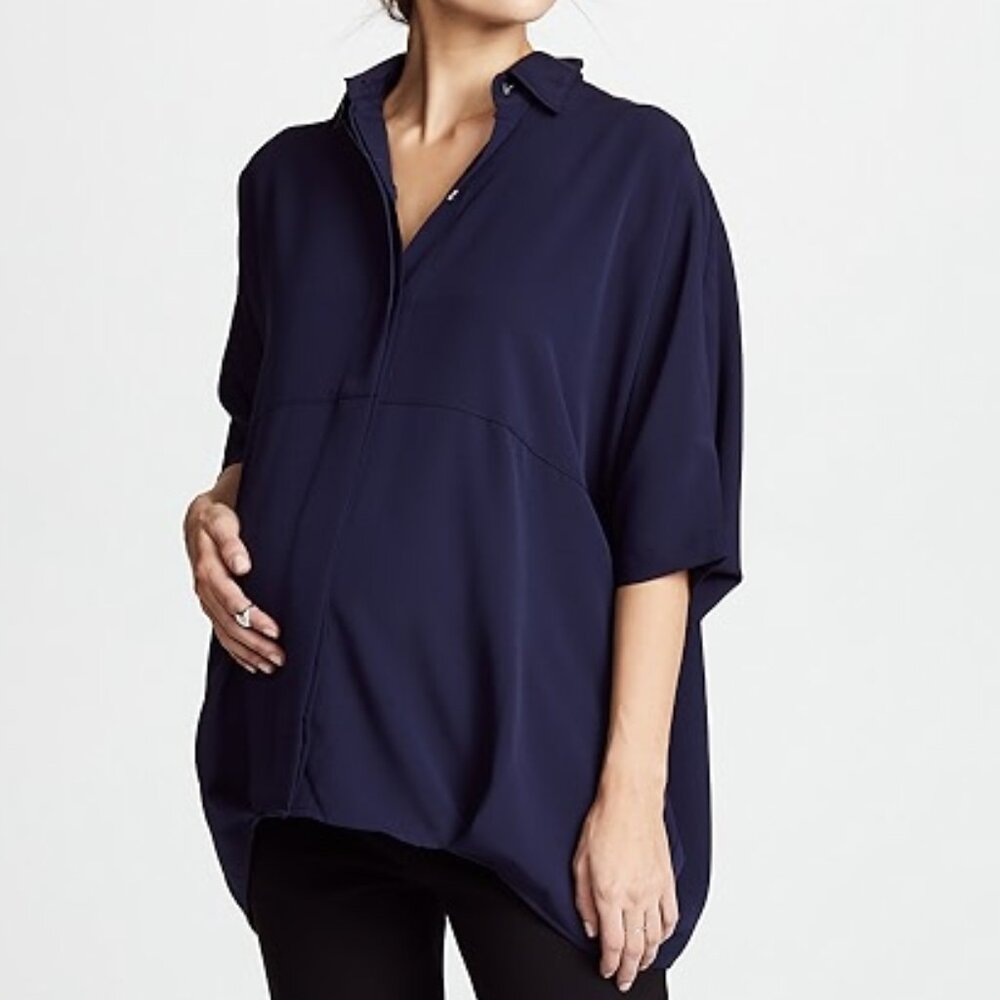 Hatch Navy Blue Maternity Blouse